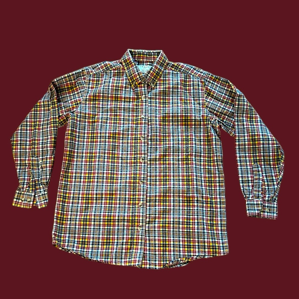 Crazy Cowgirl Plaid Shirt Button Up Women's XL Western Long Sleeve Cotton Blouse